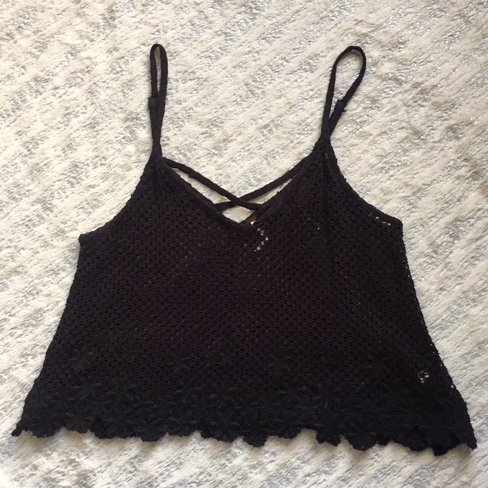 Free people lace crop tank top